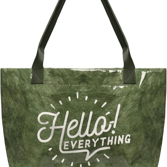 Durable Kraft Paper and PVC Tote - Fashionable Clear Handbag for Work & Shopping - Picture 1 of 7